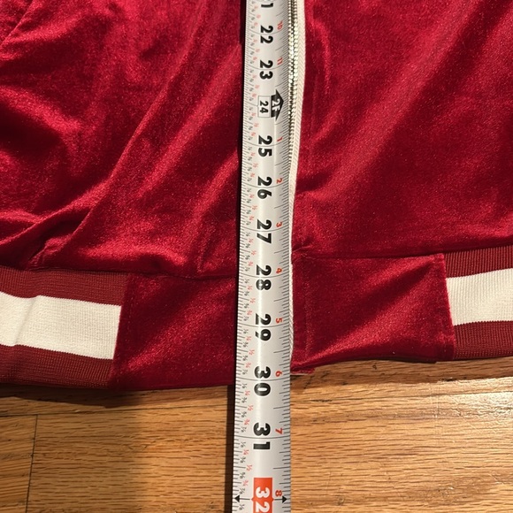 Track suit outfit deep red with white strip zip up top top collar extra large - Picture 6 of 9